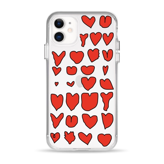 Чехол Pump Clear Case for iPhone 11 Hearts