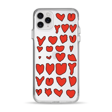 Чехол Pump Clear Case for iPhone 11 Pro Max Hearts - цена, характеристики, отзывы, рассрочка, фото 1