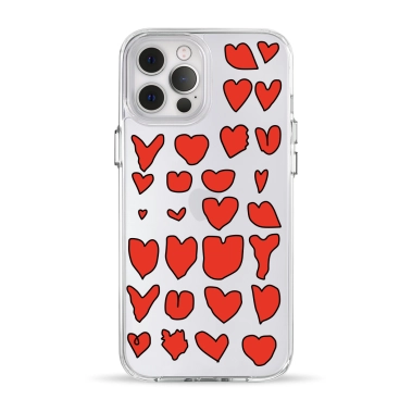 Чехол Pump Clear Case for iPhone 12 Pro Max Hearts - цена, характеристики, отзывы, рассрочка, фото 1