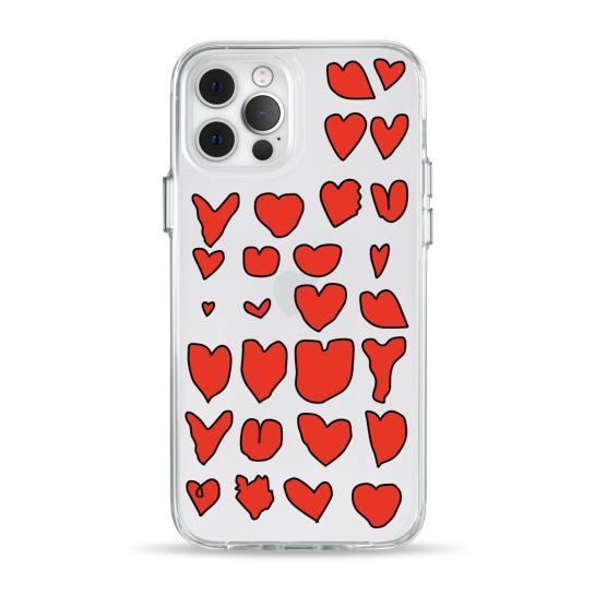 Чехол Pump Clear Case for iPhone 12/12 Pro Hearts