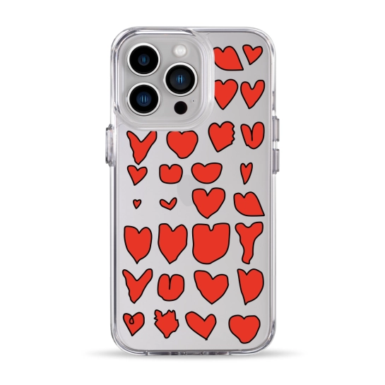 Чехол Pump Clear Case for iPhone 13 Pro Hearts