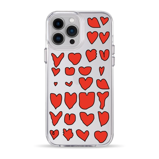 Чехол Pump Clear Case for iPhone 13 Pro Max Hearts