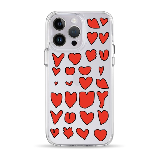 Чехол Pump Clear Case for iPhone 14 Pro Hearts