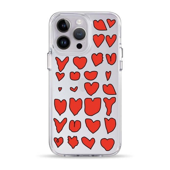 Чехол Pump Clear Case for iPhone 14 Pro Max Hearts