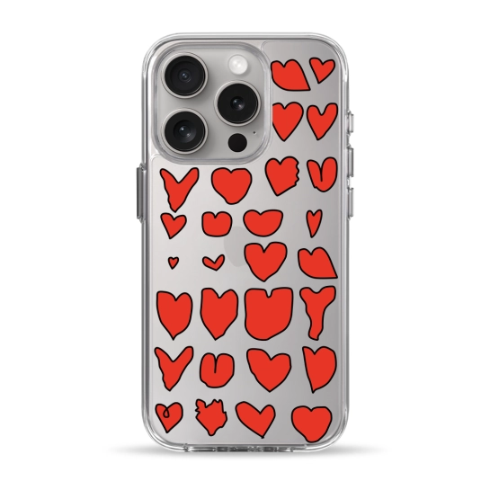 Чехол Pump Clear Case for iPhone 15 Pro Hearts