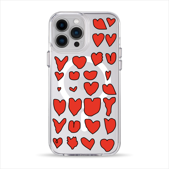 Чехол Pump Clear Case with MagSafe for iPhone 13 Pro Max Hearts - цена, характеристики, отзывы, рассрочка, фото 1