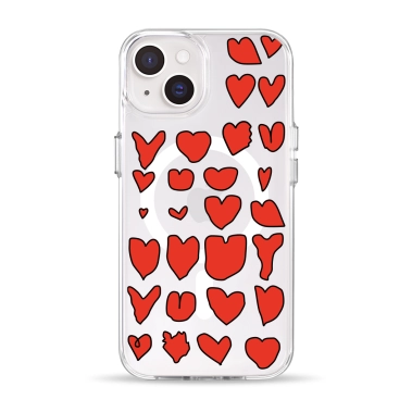 Чохол Pump Clear Case with MagSafe for iPhone 14 Hearts - цена, характеристики, отзывы, рассрочка, фото 1