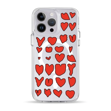 Чехол Pump Clear Case with MagSafe for iPhone 14 Pro Hearts - цена, характеристики, отзывы, рассрочка, фото 1