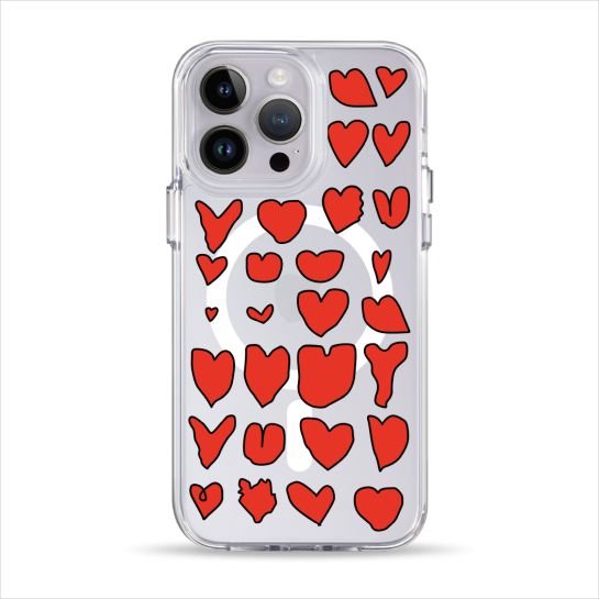 Чехол Pump Clear Case with MagSafe for iPhone 14 Pro Max Hearts - цена, характеристики, отзывы, рассрочка, фото 1