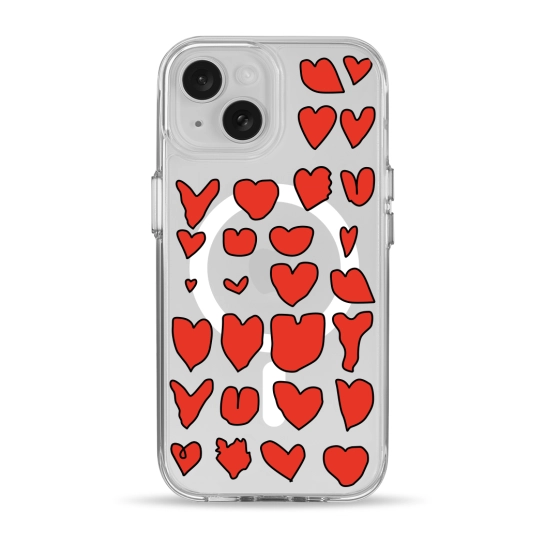 Чохол Pump Clear Case with MagSafe for iPhone 15 Hearts