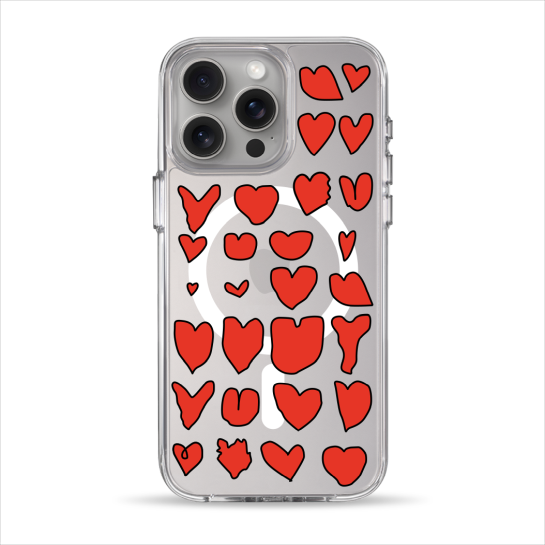 Чохол Pump Clear Case with MagSafe for iPhone 15 Pro Max Hearts - ціна, характеристики, відгуки, розстрочка, фото 1