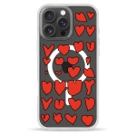 Чехол Pump Clear Case with MagSafe for iPhone 16 Pro Max Hearts