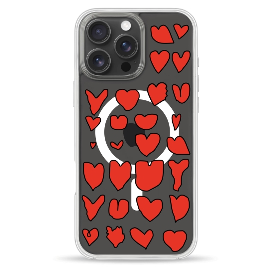 Чехол Pump Clear Case with MagSafe for iPhone 16 Pro Max Hearts - цена, характеристики, отзывы, рассрочка, фото 1