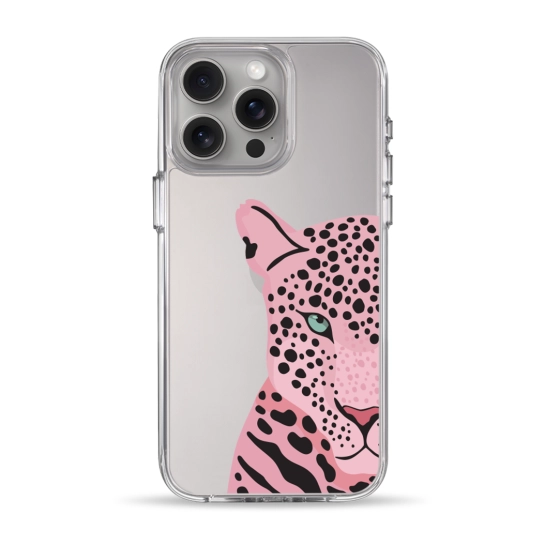 Чохол Pump Clear Case for iPhone 15 Pro Max Tygr Rozheviy