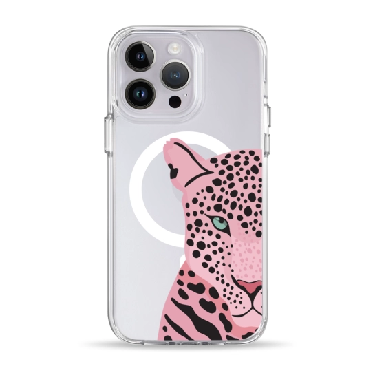 Чехол Pump Clear Case with MagSafe for iPhone 14 Pro Tygr Rozheviy