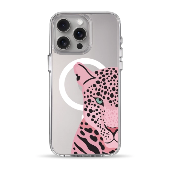 Чехол Pump Clear Case with MagSafe for iPhone 15 Pro Max Tygr Rozheviy