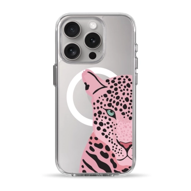 Чохол Pump Clear Case with MagSafe for iPhone 15 Pro Tygr Rozheviy - цена, характеристики, отзывы, рассрочка, фото 1