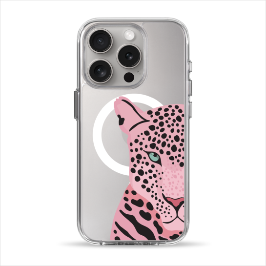 Чехол Pump Clear Case with MagSafe for iPhone 15 Pro Tygr Rozheviy - цена, характеристики, отзывы, рассрочка, фото 1