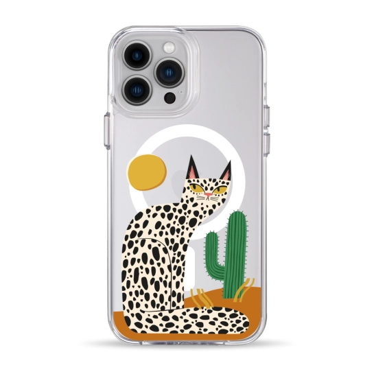 Чохол Pump Clear Case with MagSafe for iPhone 13 Pro Max Leopard kaktus