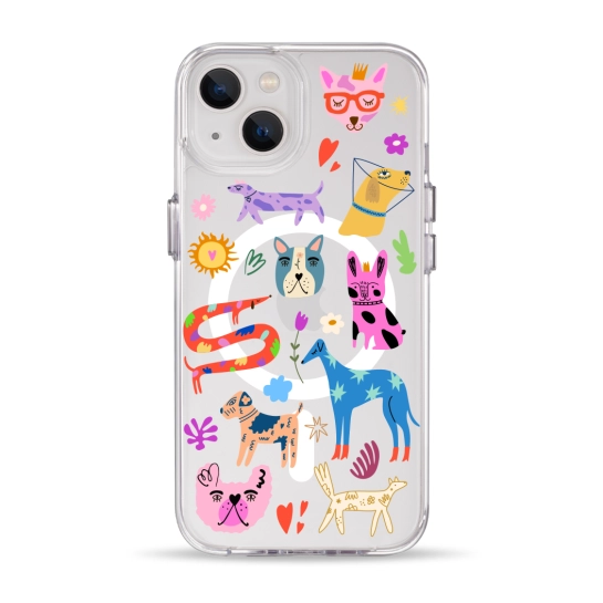 Чехол Pump Clear Case with MagSafe for iPhone 13 Lovely Dogs