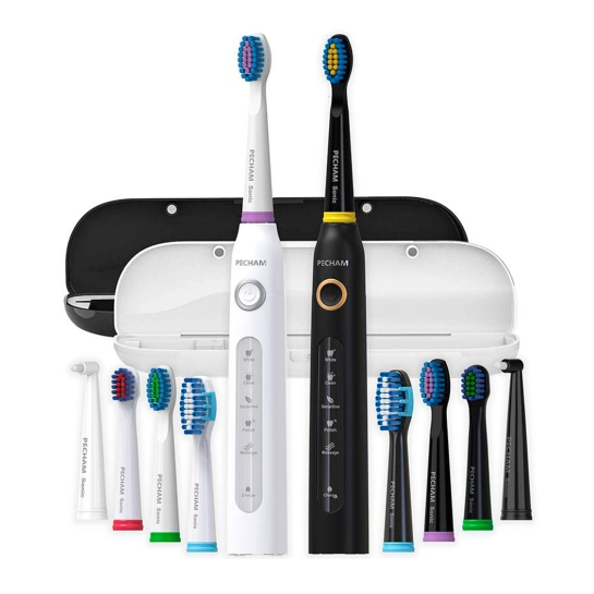 Набір електричних зубних щіток Pecham Black and White Travel Set PC-084