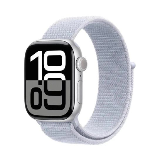 Б/У Apple Watch 10 + LTE 42mm Silver Aluminium Case with Blue Cloud Sport Loop S/L (Ідеальний)