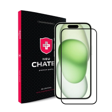 Стекло +NEU Chatel Corning Gorilla Glass with Mesh for iPhone 15 Plus Front Black - цена, характеристики, отзывы, рассрочка, фото 1