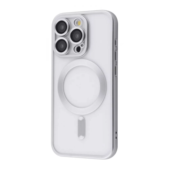 Чехол Metal Matte Case with Magnetic Ring for iPhone 15 Pro White Titanium
