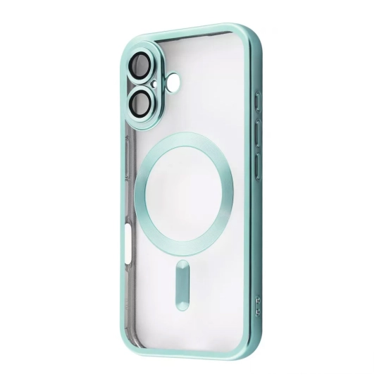 Чехол Metal Matte Case with Magnetic Ring for iPhone 16 Plus Teal