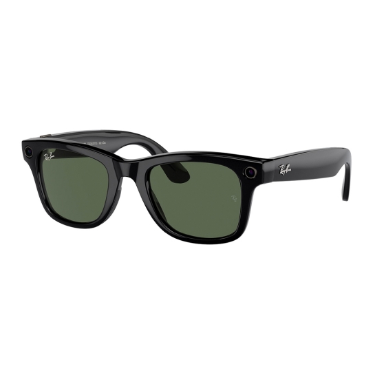 Смарт-очки Ray-Ban Meta Wayfarer Large - Shiny Black Frame with G-15 Green Lenses (RW4006 601/71 53) - цена, характеристики, отзывы, рассрочка, фото 1