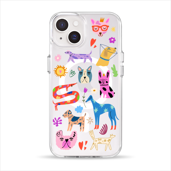 Чохол Pump Clear Case with MagSafe for iPhone 14 Lovely Dogs - ціна, характеристики, відгуки, розстрочка, фото 1