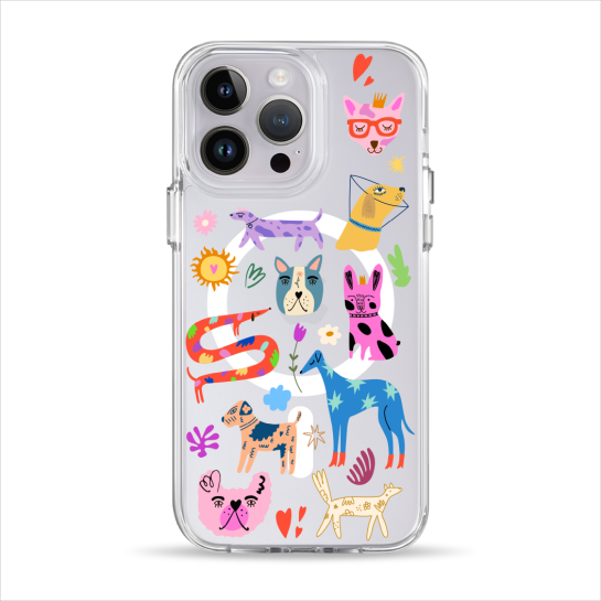 Чохол Pump Clear Case with MagSafe for iPhone 14 Pro Lovely Dogs - ціна, характеристики, відгуки, розстрочка, фото 1