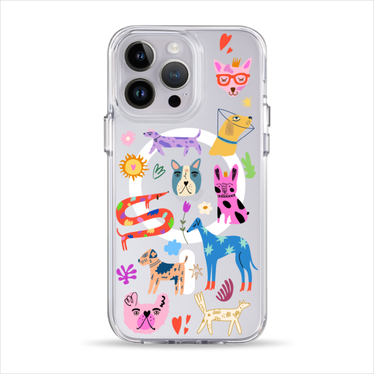 Чехол Pump Clear Case with MagSafe for iPhone 14 Pro Max Lovely Dogs - цена, характеристики, отзывы, рассрочка, фото 1