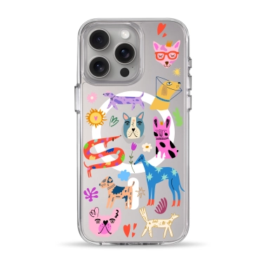 Чехол Pump Clear Case with MagSafe for iPhone 15 Pro Max Lovely Dogs - цена, характеристики, отзывы, рассрочка, фото 1