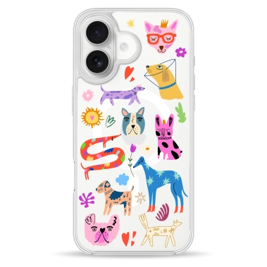 Чохол Pump Clear Case with MagSafe for iPhone 16 Lovely Dogs - цена, характеристики, отзывы, рассрочка, фото 1