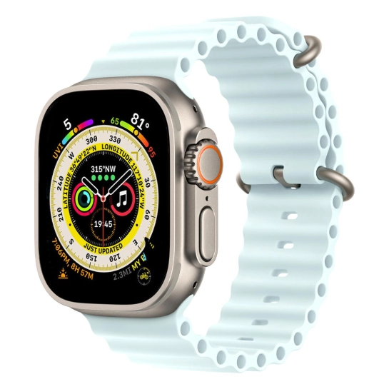 Б/У Смарт-часы Apple Watch Ultra + LTE 49mm Titanium Case with Ice Blue Ocean Band (Отличное)