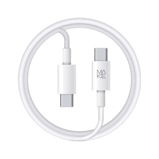 Кабель MAKE Type-C to Type-C PD 100W 1.2м TPE White