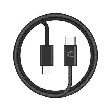 Кабель MAKE Type-C to Type-C PD 65W 1м Nylon Black - цена, характеристики, отзывы, рассрочка, фото 1