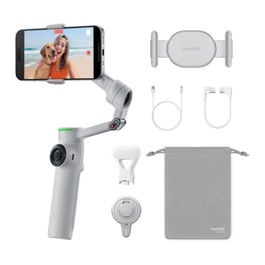 Ручной трёхосевой стабилизатор для смартфонов Insta360 Flow 2 Pro Creator Bundle Stone Grey