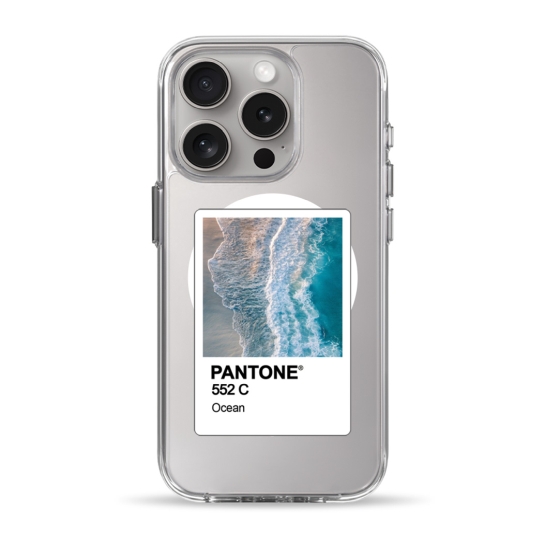 Чохол Pump Clear Case with MagSafe for iPhone 15 Pro PANTONE Ocean - ціна, характеристики, відгуки, розстрочка, фото 1