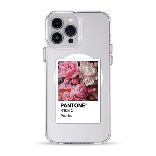 Чехол Pump Clear Case with MagSafe for iPhone 13 Pro Max PANTONE Peonies