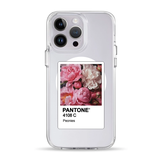 Чехол Pump Clear Case with MagSafe for iPhone 14 Pro PANTONE Peonies