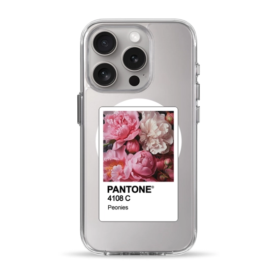 Чохол Pump Clear Case with MagSafe for iPhone 15 Pro PANTONE Peonies