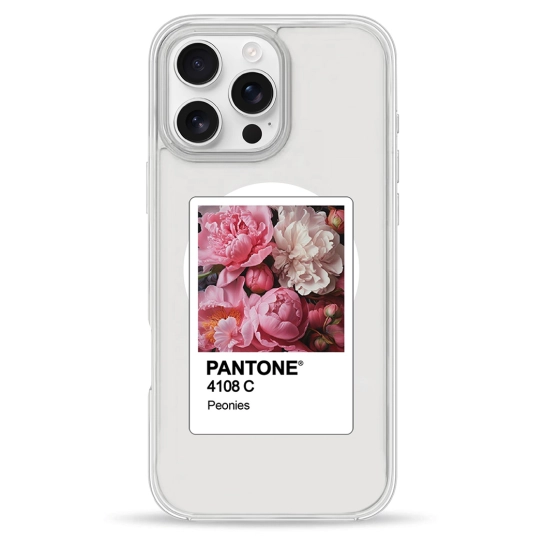 Чехол Pump Clear Case with MagSafe for iPhone 16 Pro Max PANTONE Peonies