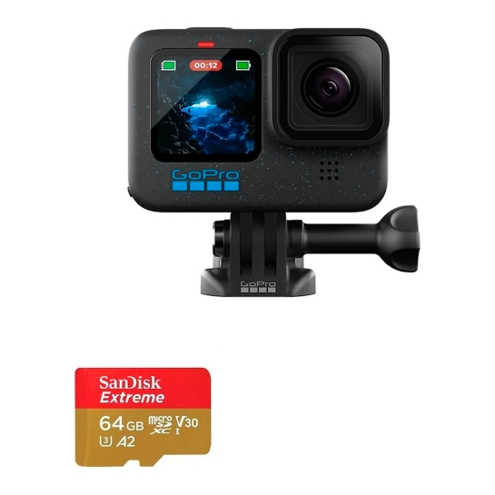 Экшн-камера GoPro HERO 12 Black + 64Gb SD card Global - цена, характеристики, отзывы, рассрочка, фото 1