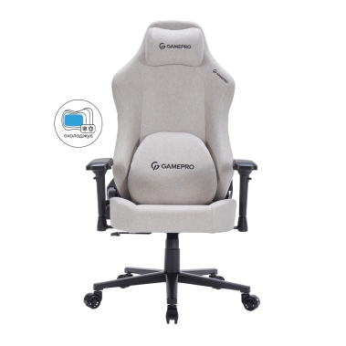 Ігрове крісло GamePro FGC750LG Fabric Light Gray - цена, характеристики, отзывы, рассрочка, фото 1