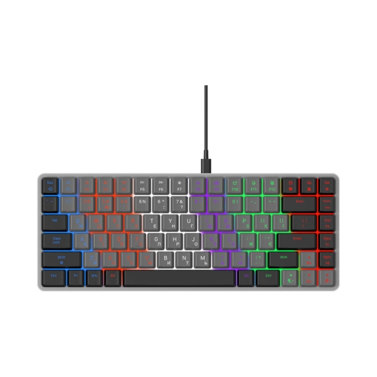 Клавиатура проводная механическая GamePro MK140R Red Swich Low Profile 75% Dark Gray - цена, характеристики, отзывы, рассрочка, фото 1