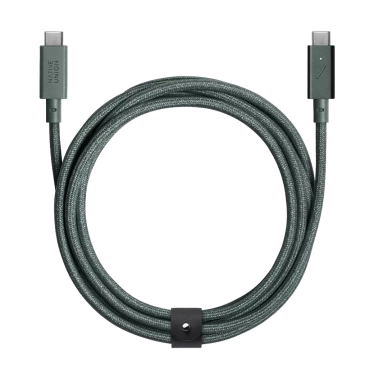Кабель Native Union Belt Cable USB-C to USB-C Pro 240W Slate Green (2.4 m) (BELT-PRO2-GRN-NP) - цена, характеристики, отзывы, рассрочка, фото 1