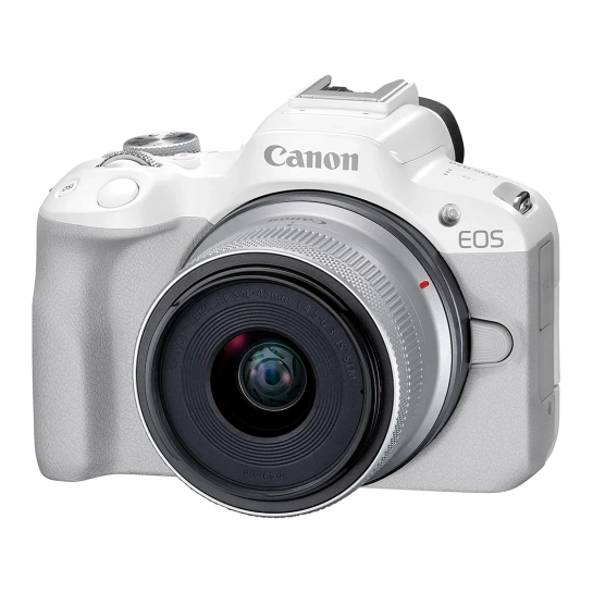 Фотоаппарат со сменным объективом Canon EOS R50 Kit RF-S 18-45mm IS STM White (5812C030)
