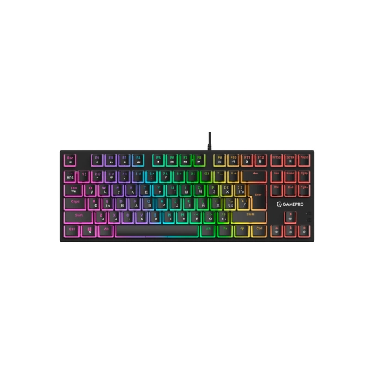 Клавиатура механическая проводная GamePro MK80B Blue Switch TKL RGB USB Black